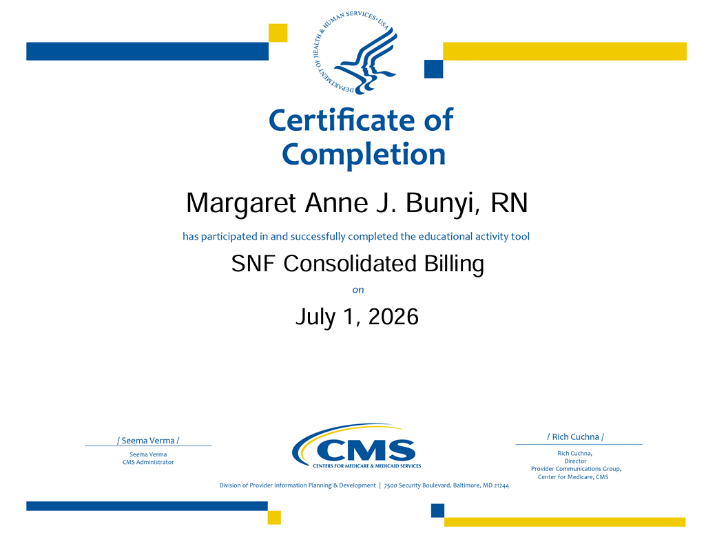 Skilled Nursing Facility Consolidated Billing
