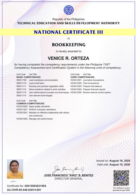 Bookkeeping NCIII