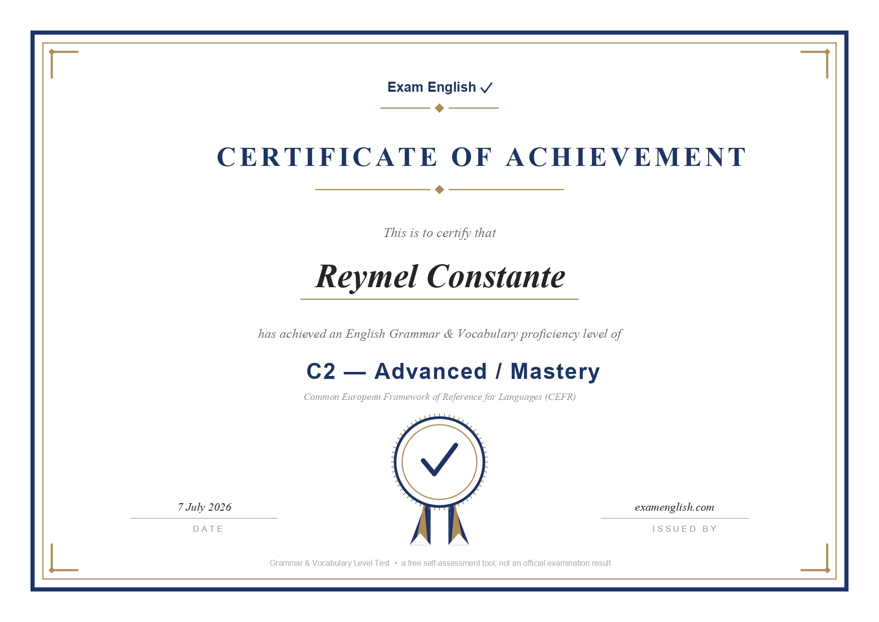 English Proficiency Certificate