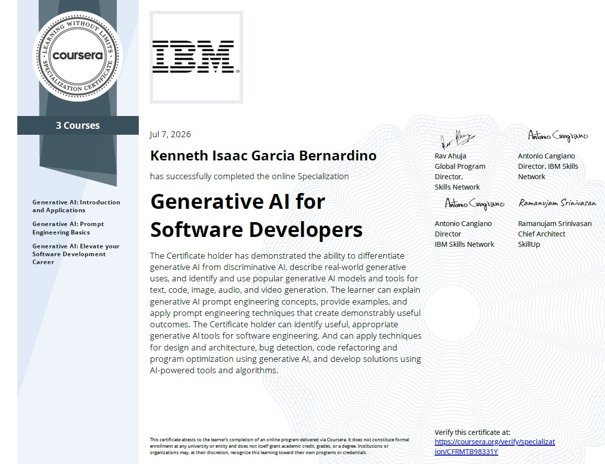 Generative AI for Software Developers