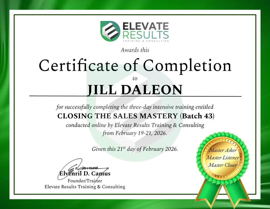 Closing The Sales Mastery