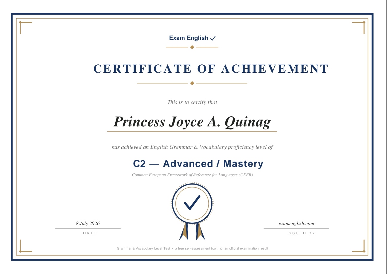 English Grammar & Vocabulary Proficiency - C2 Level