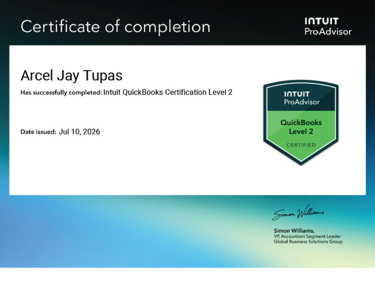 Quickbooks Certification Level 2