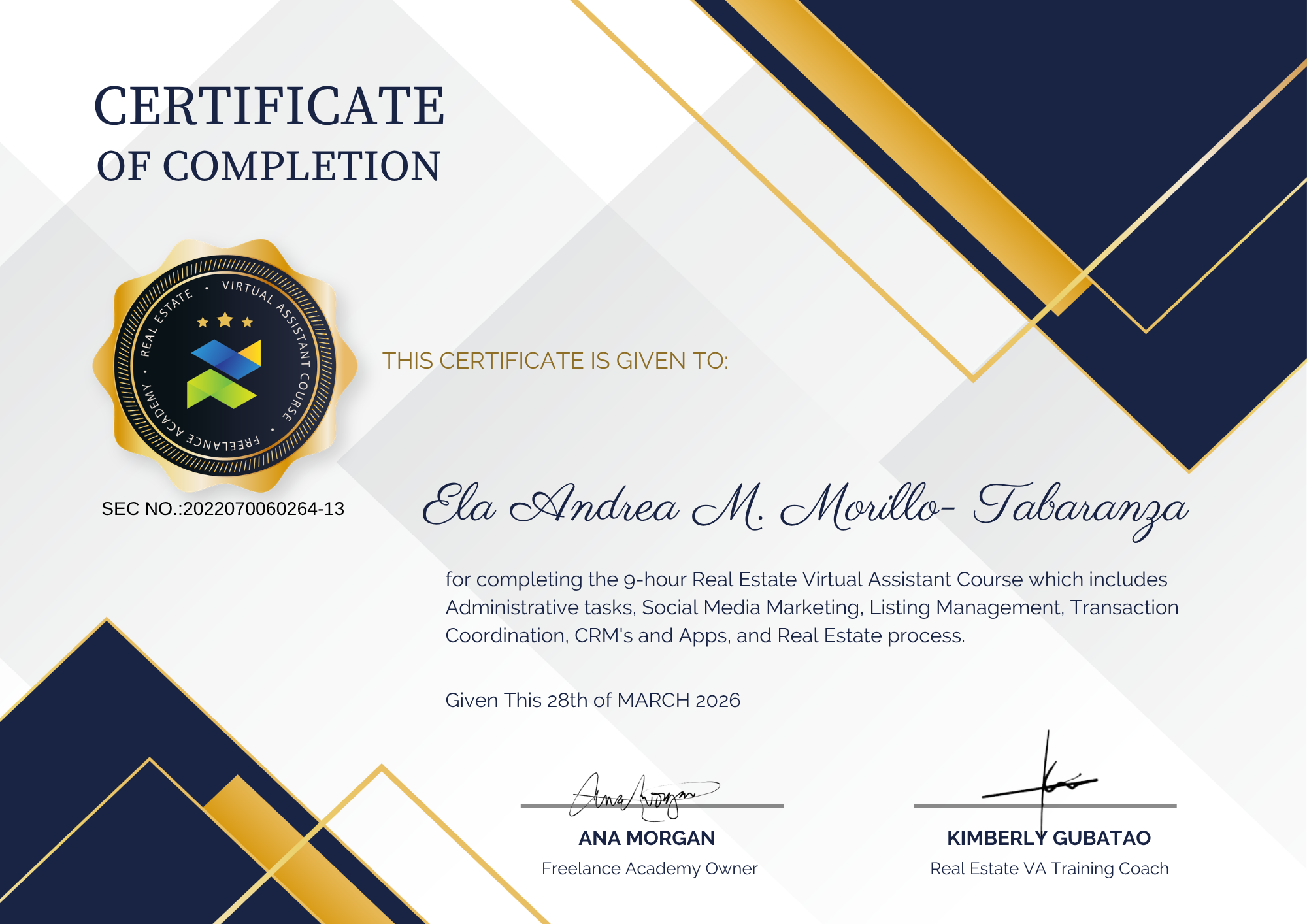 Virtual Assistant Course