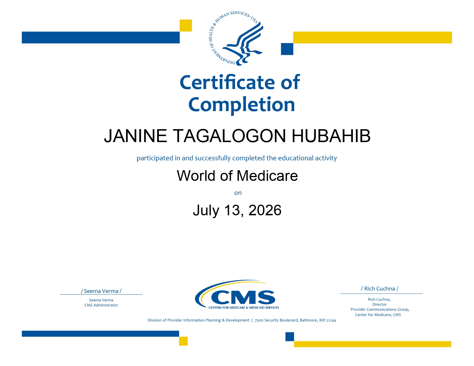 Medicare Cert