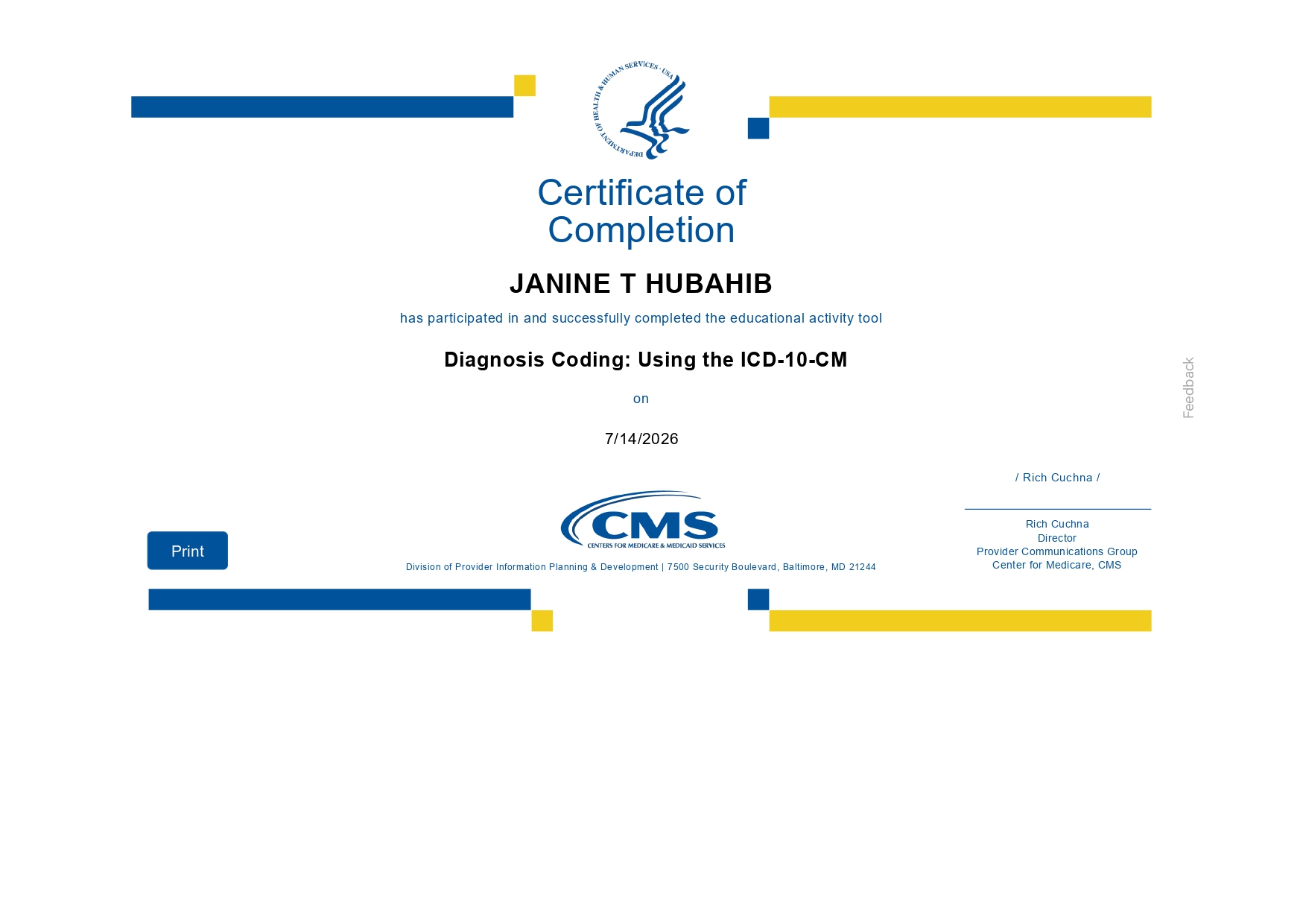 Diagnosing Coding Cert
