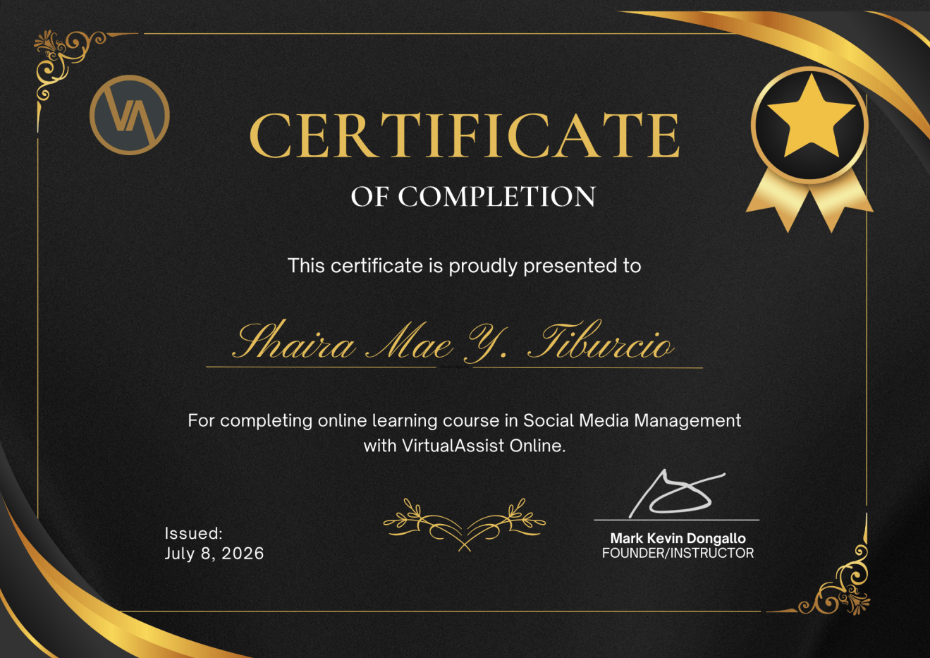 Social Media Management Training Certificate