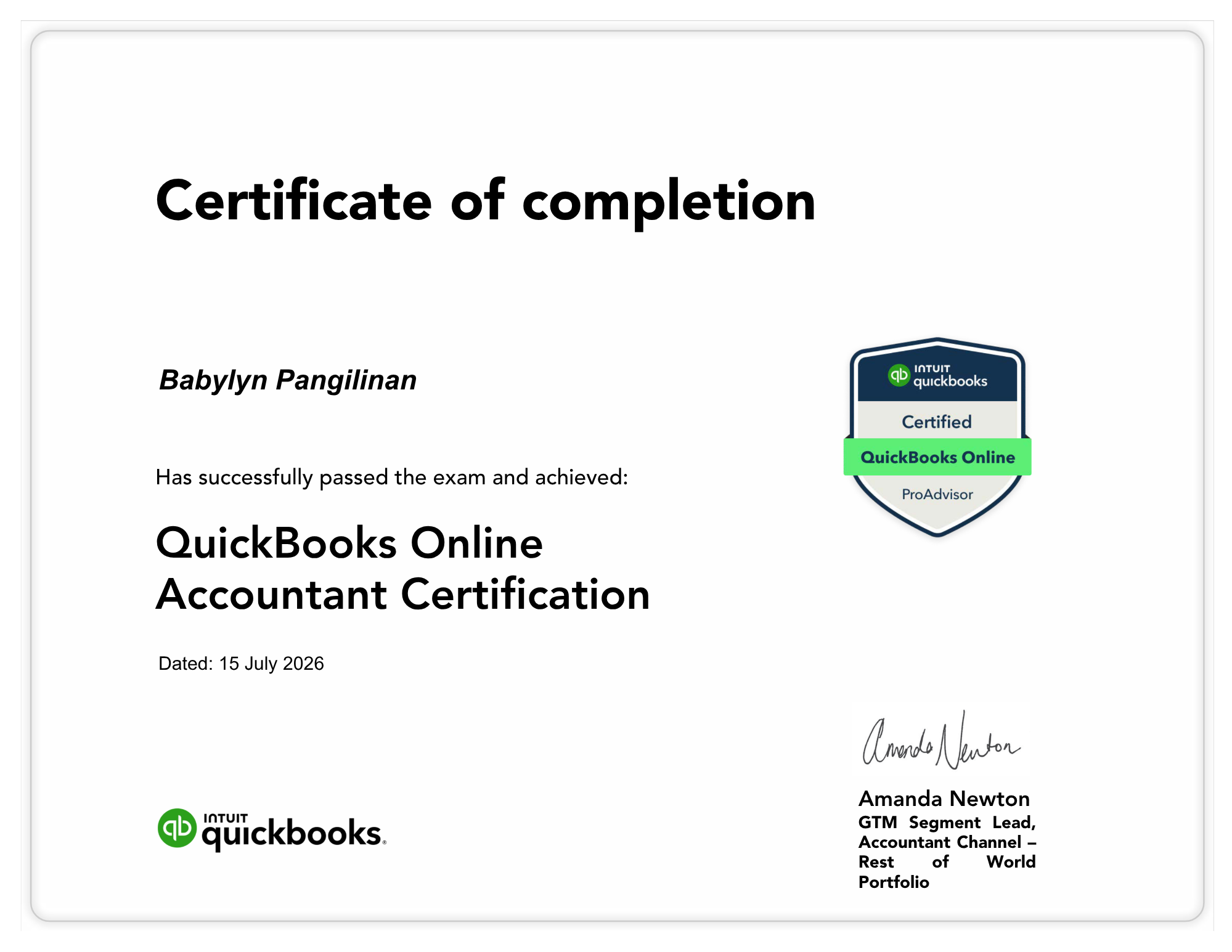 QuickBooks Online Certification