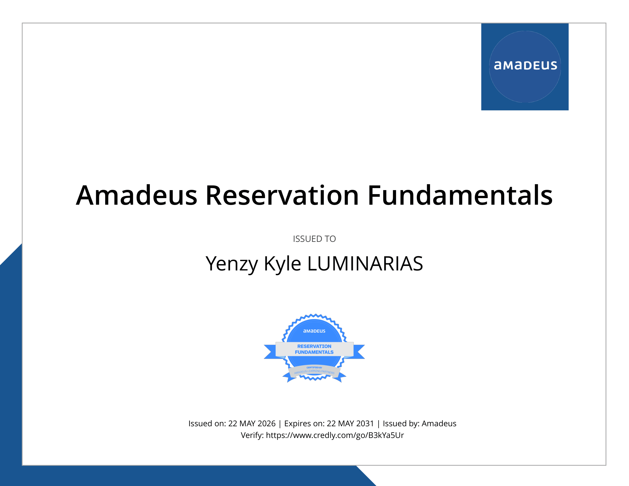 Amadeus Certified: Reservation Fundamentals