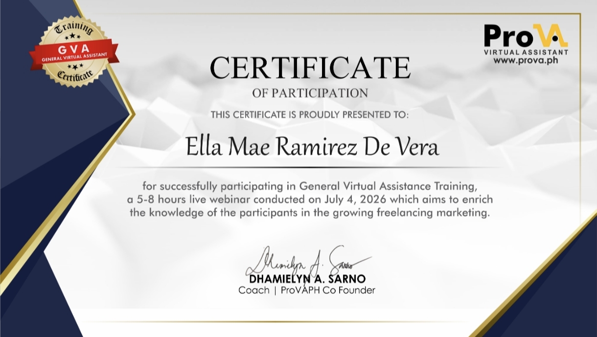 Certificate of Participation