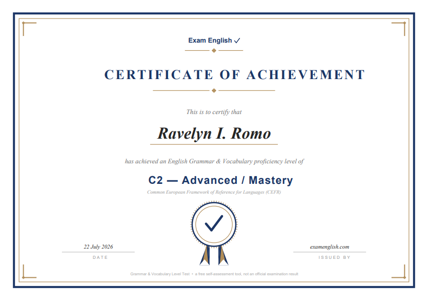 English test result