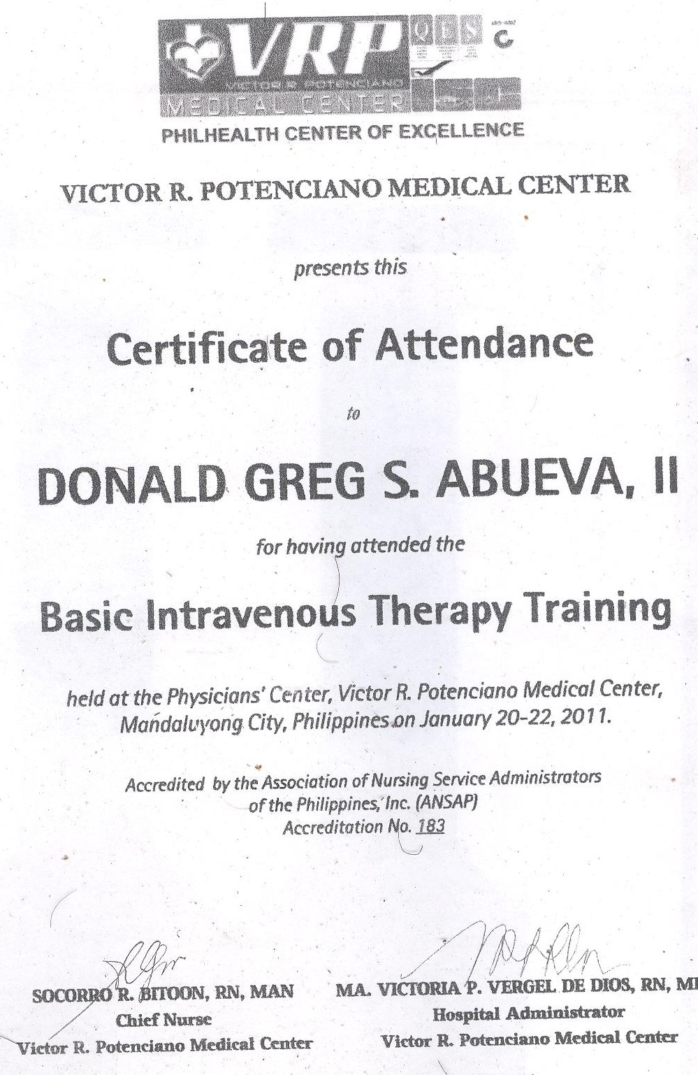 C6   BASIC INTRAVENOUS THERAPY TRAINING