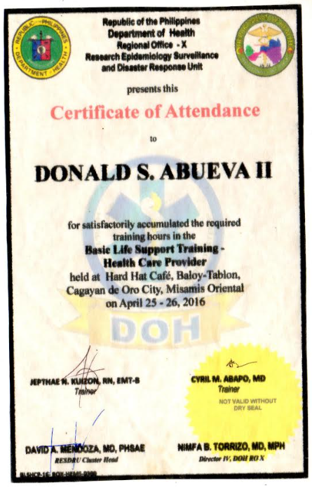 D1   BASIC LIFE SUPPORT TRAINING - HEALTH CARE PROVIDER