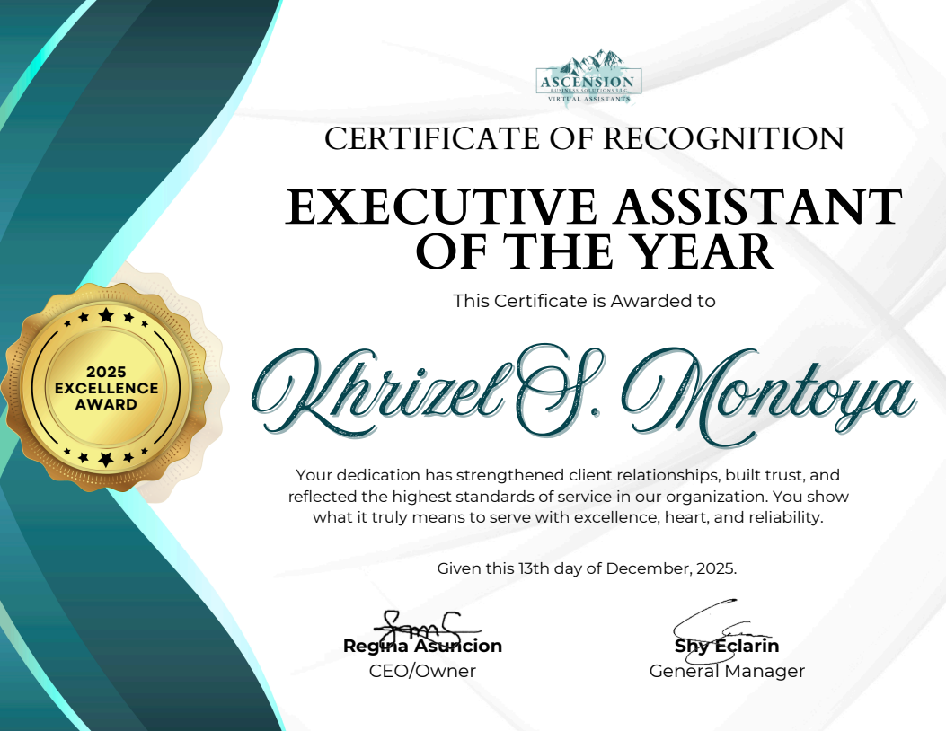 EXECUTIVE ASSISTANT OF THE YEAR - 2025
