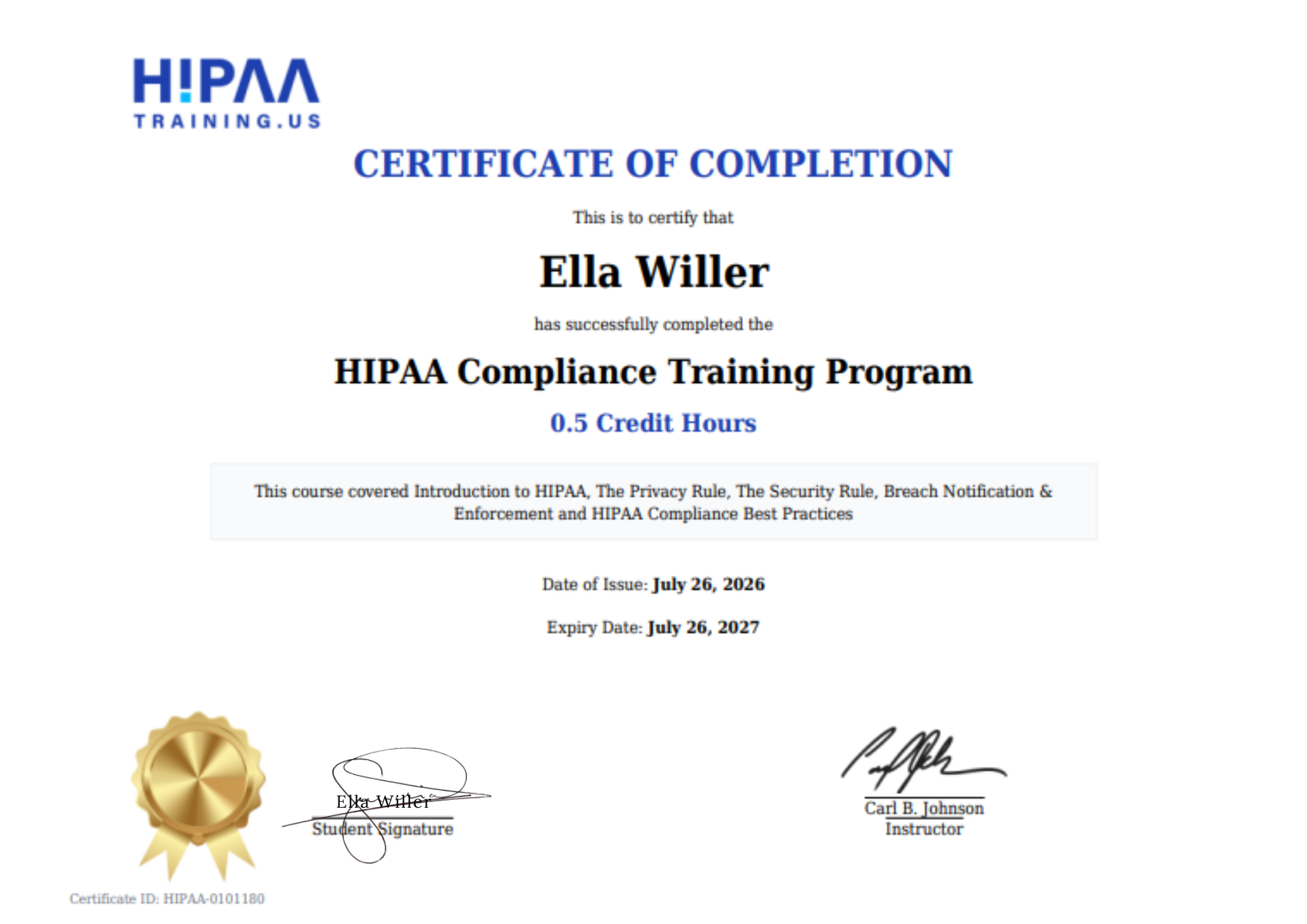 HIPAA Compliance Training Program