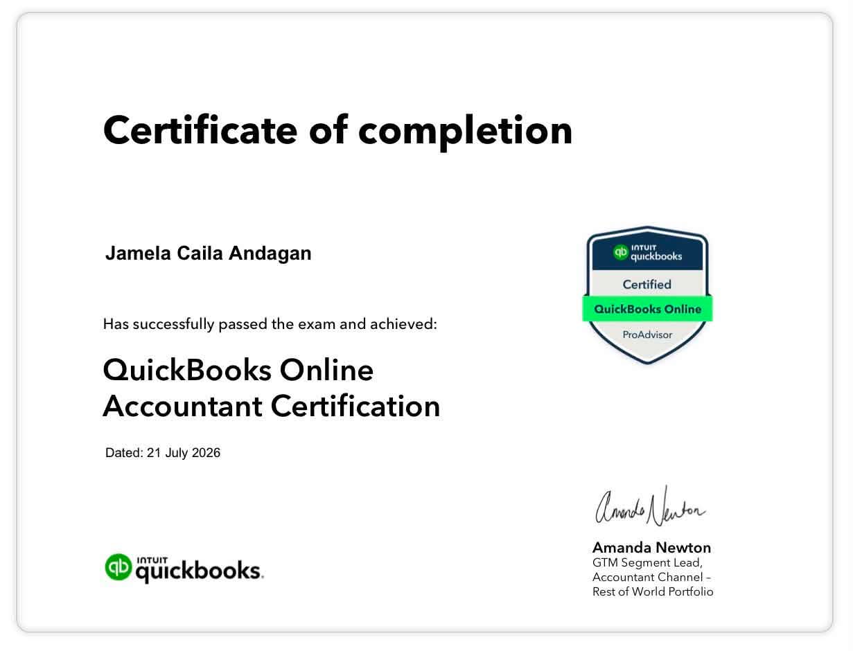 Quickbooks Certificate