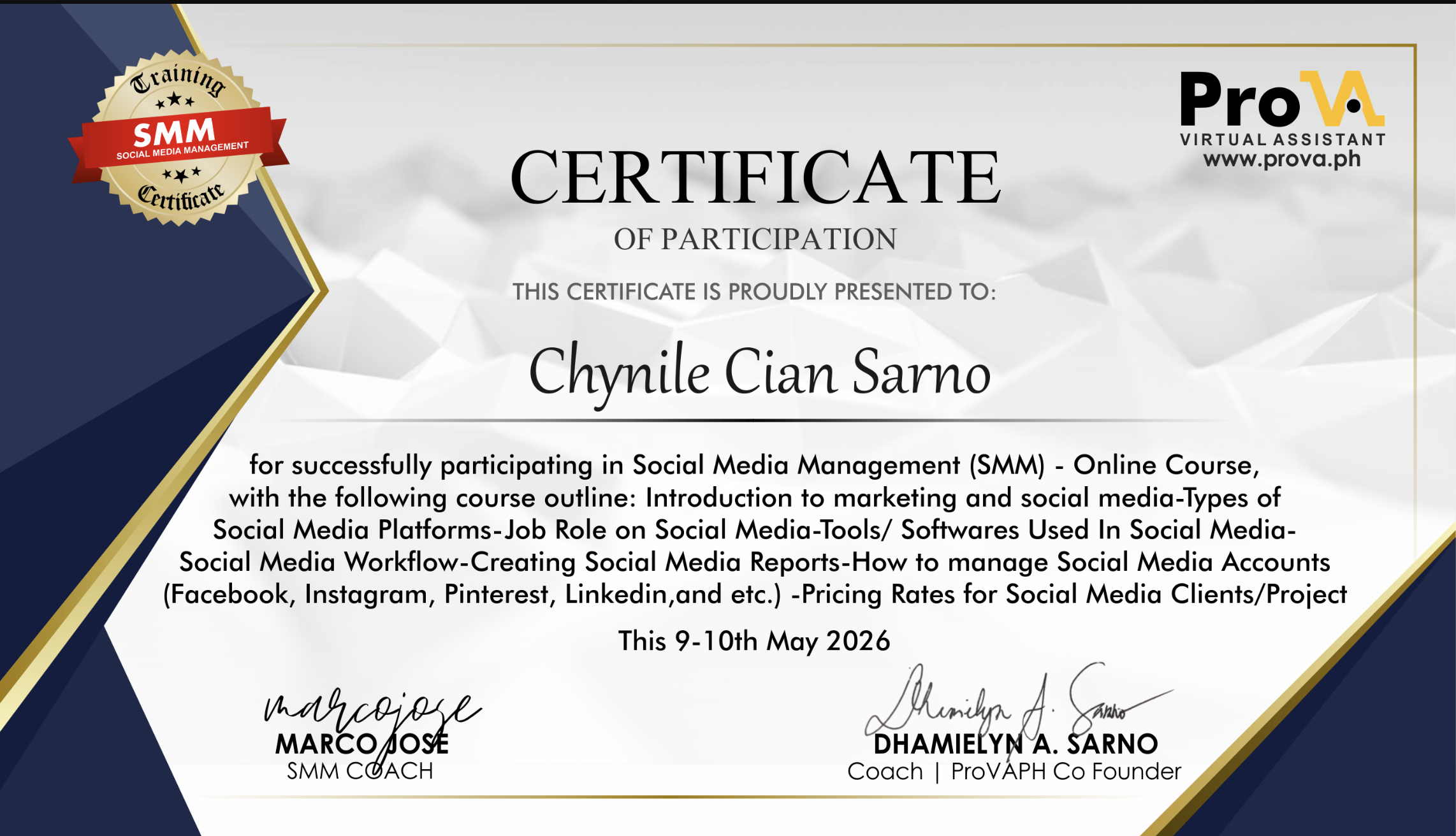 Social Media Management Training| ProVA