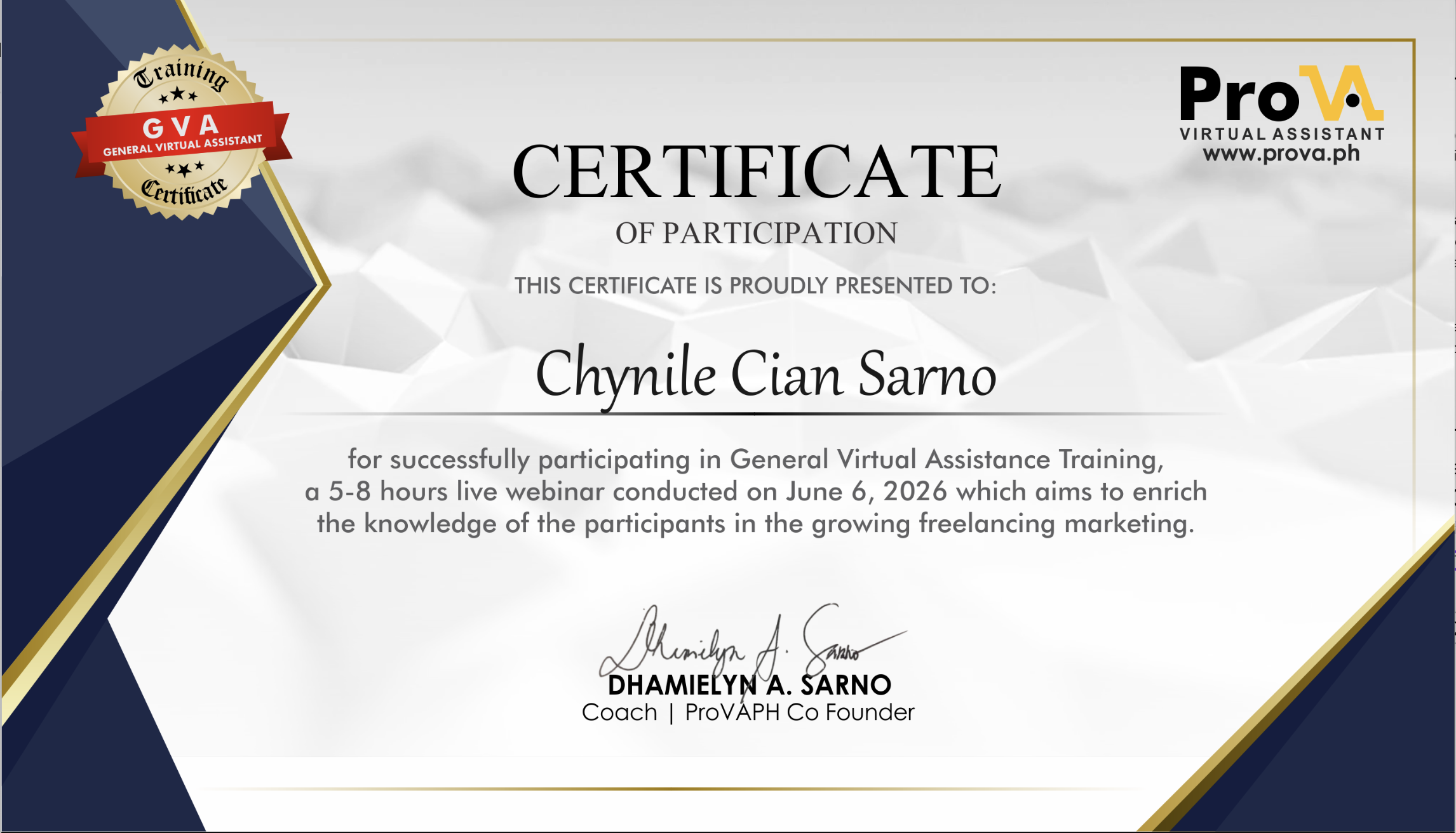 General Virtual Assistance Training | ProVA
