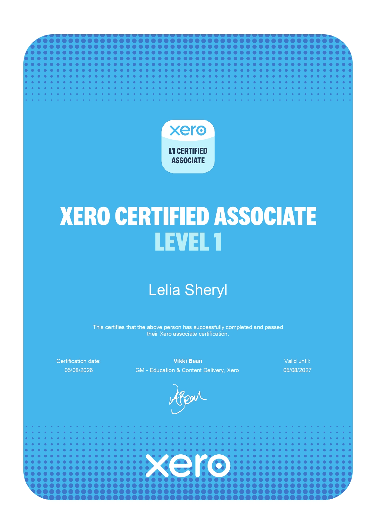 Xero Certified Associate – Level 1
