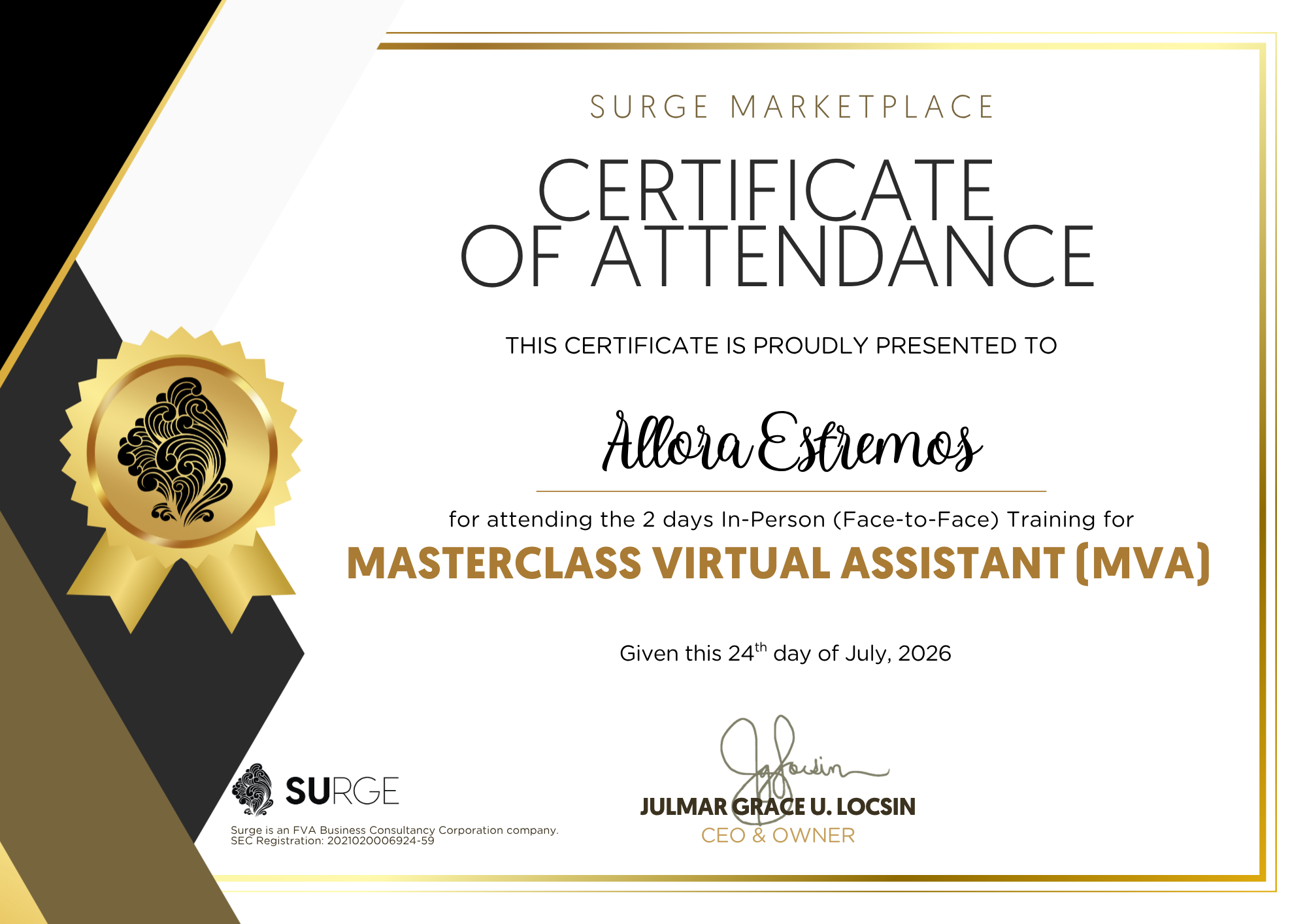MASTERCLASS VIRTUAL ASSISTANT