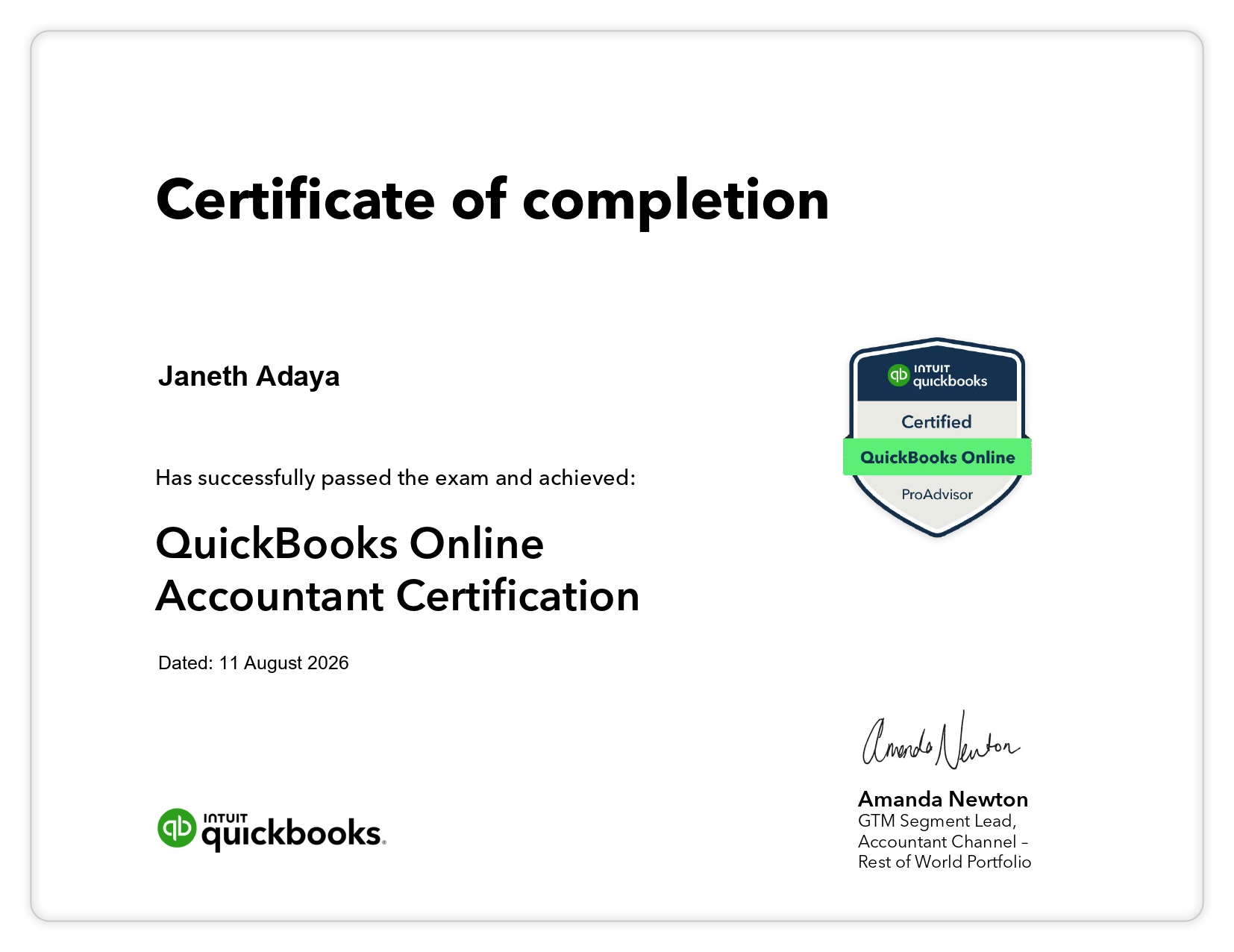 QuickBooks Online Accountant Certification