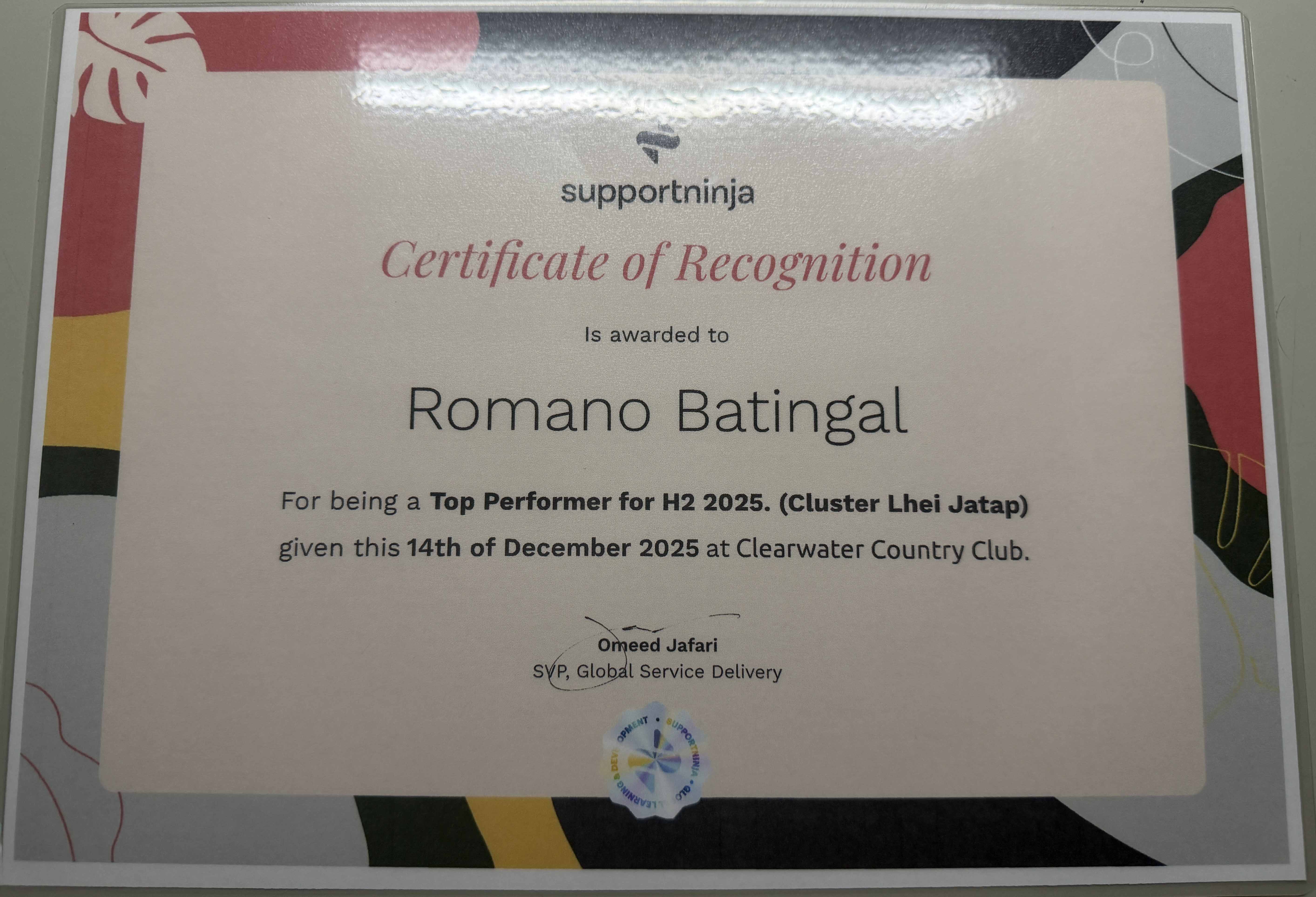 Top Performer for H2 2025