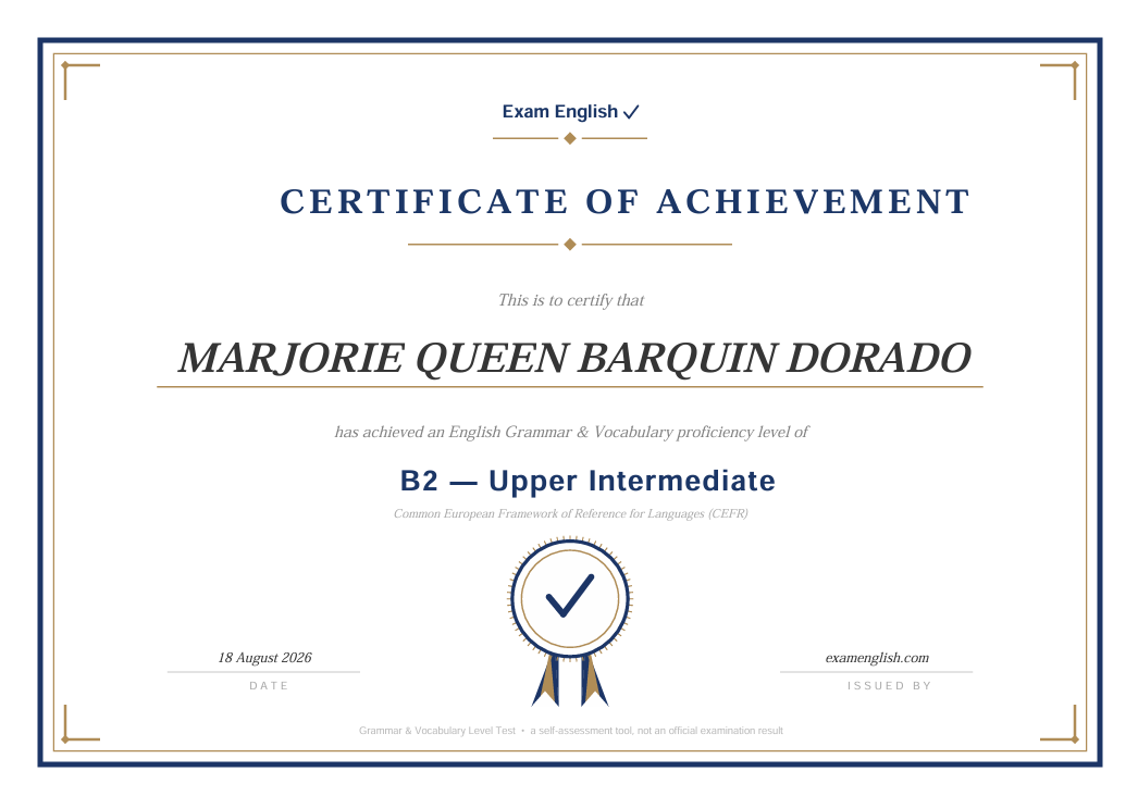 ENGLISH TEST CERTIFICATE