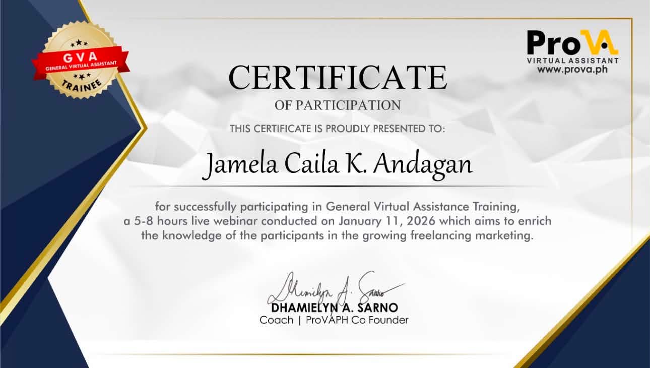 General Virtual Assistance Training