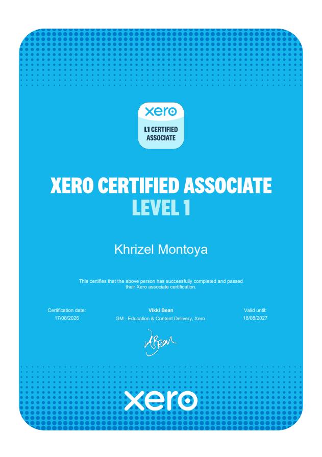 Xero Certified Associate