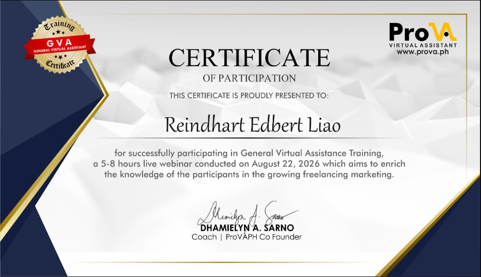 Certificate of participation