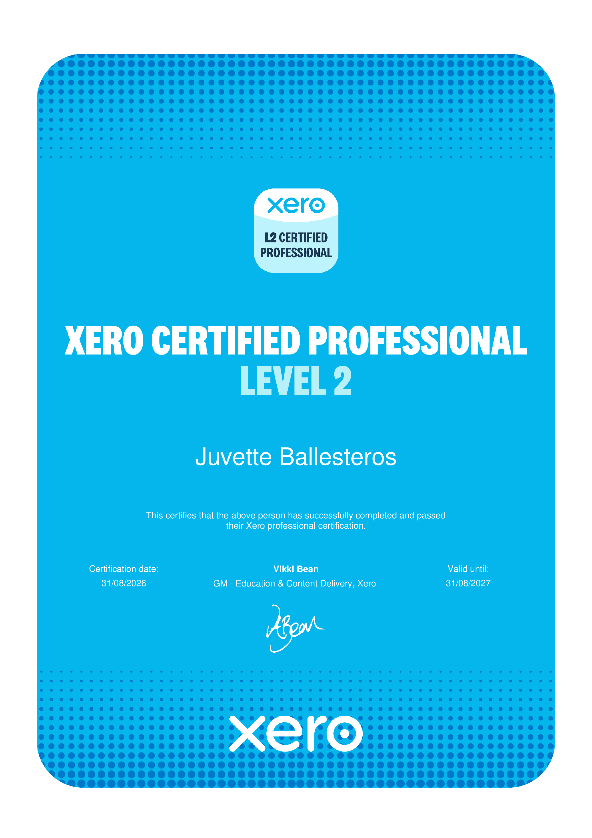 Level Xero Certified Professional