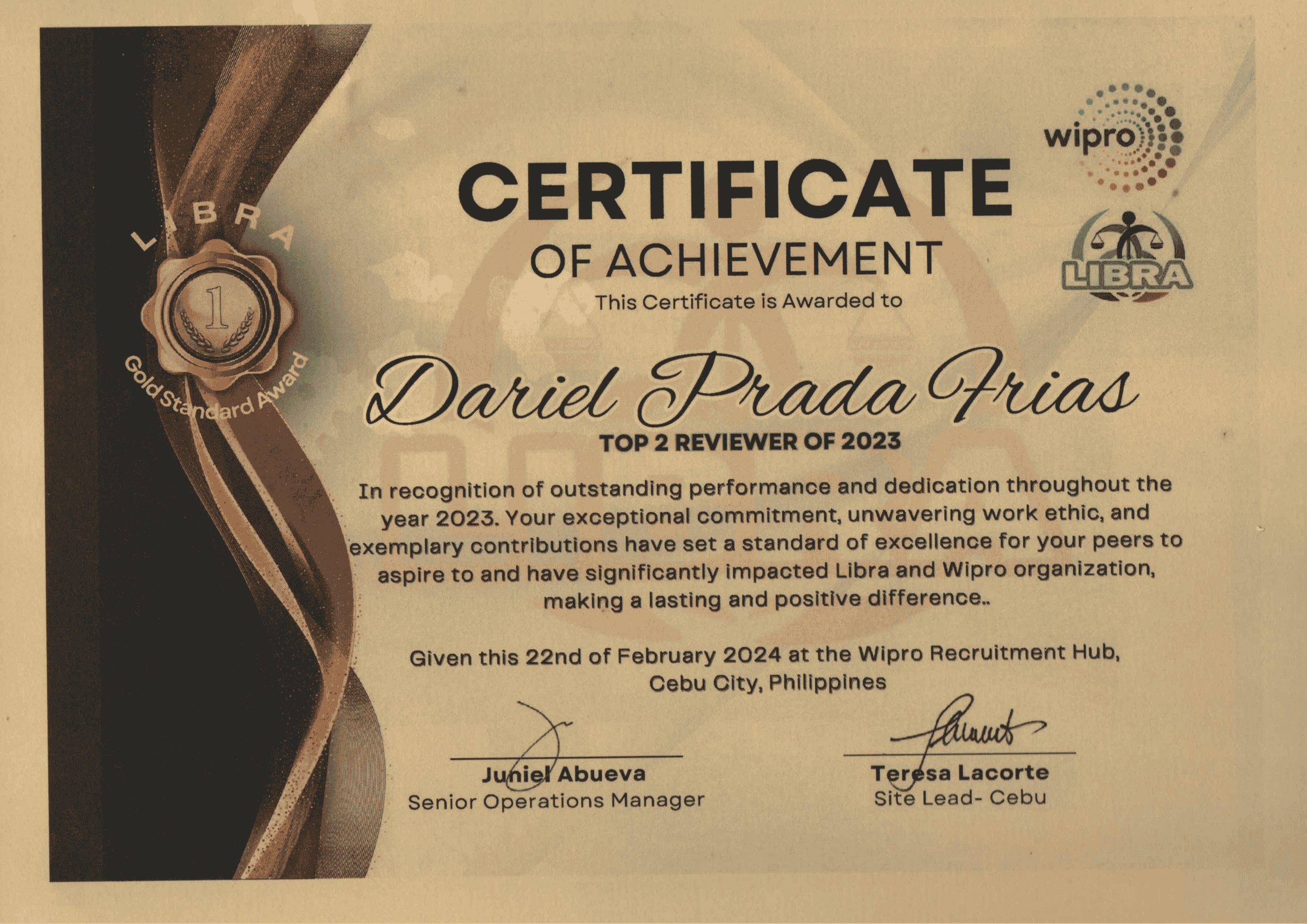 Certificate of Achievement