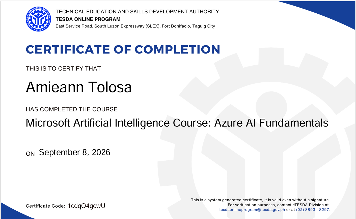 Microsoft Artificial Intelligence Course: Azure AI Fundamentals