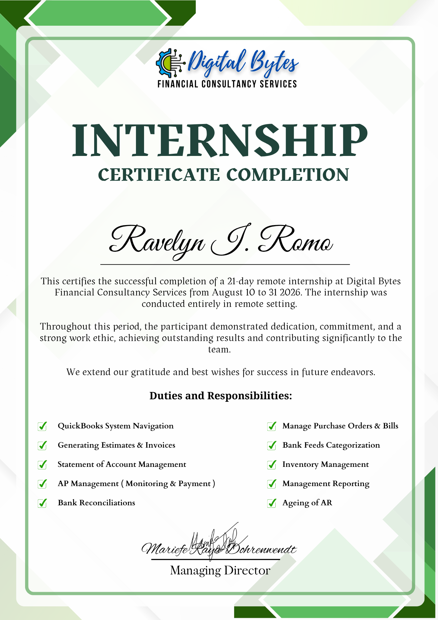 QuickBooks Internship 2026