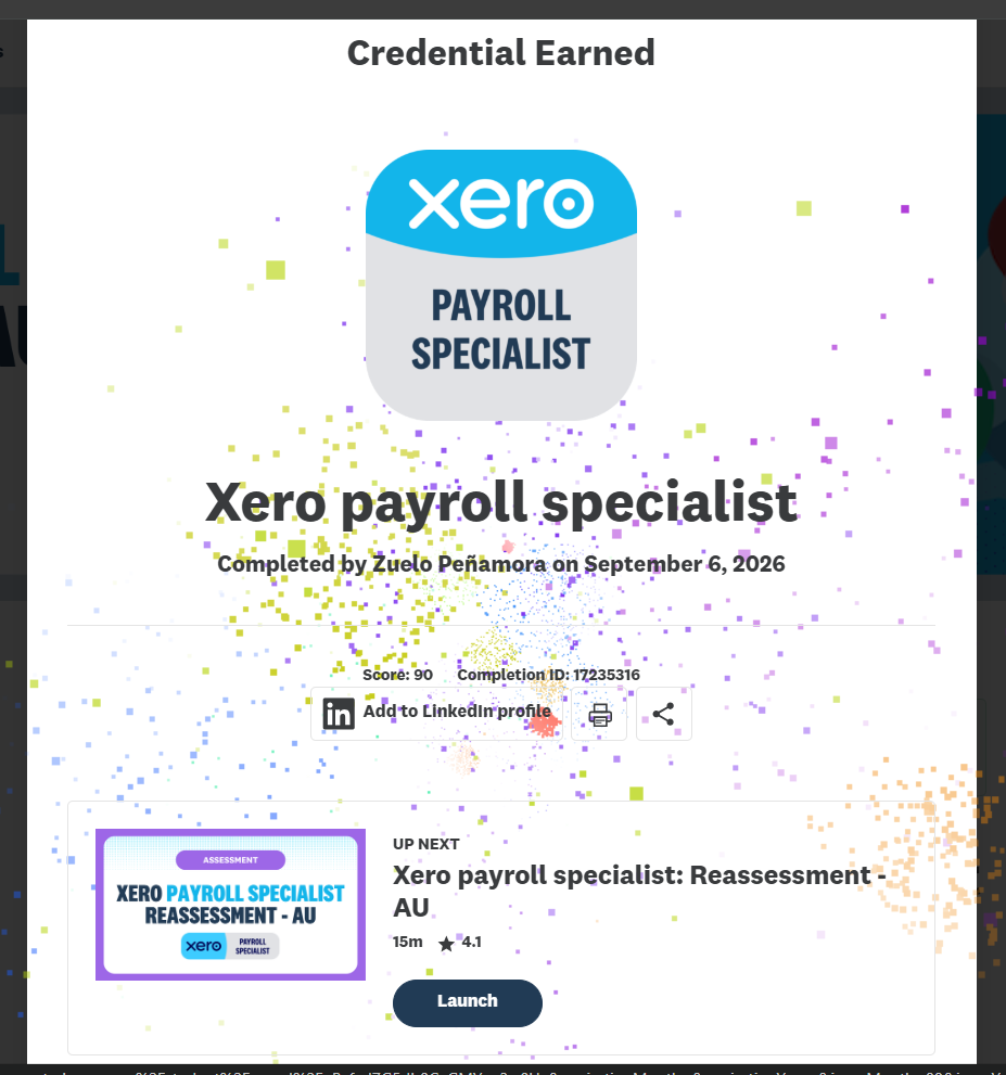 Xero Payroll Specialist Certificate