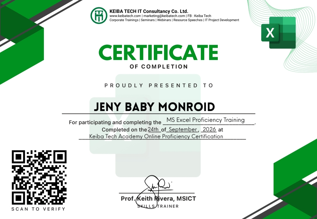 MS Excel Proficiency Training