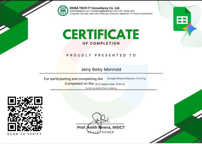 Google Sheets Mastery Training