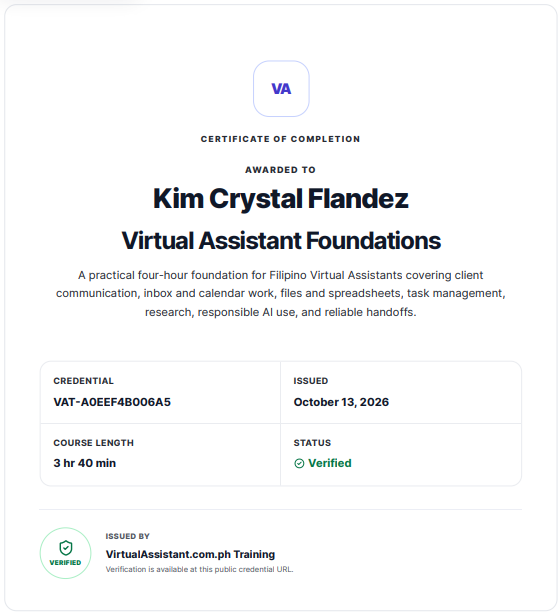Virtual Assistant Foundations
