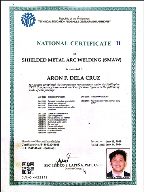 NCII Shielded Metal Arc Welding